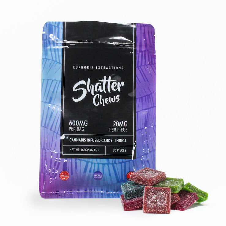 EUPHORIA EXTRACTIONS THC SHATTER CHEWS  FULL SPECTRUM  GUMMIES | 600MG EDIBLES