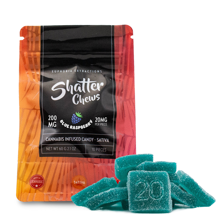 EUPHORIA EXTRACTIONS THC SHATTER CHEWS PACK DE COLLATIONS GÉLULES | 200 MG COMESTIBLES 