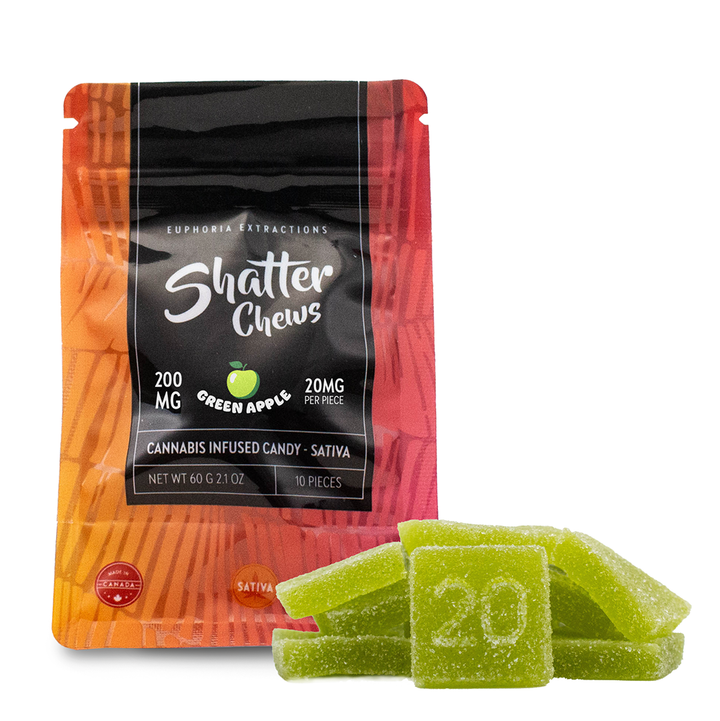 EUPHORIA EXTRACTIONS THC SHATTER CHEWS PACK DE COLLATIONS GÉLULES | 200 MG COMESTIBLES 