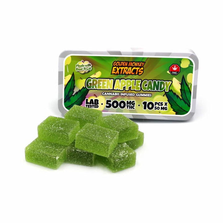 GOMMES À HAUTE DOSE DE THC AUX EXTRAITS DE SINGE DORÉ | 500 MG DE PRODUITS COMESTIBLES 