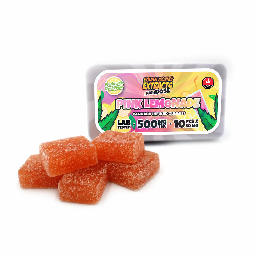 GOMMES À HAUTE DOSE DE THC AUX EXTRAITS DE SINGE DORÉ | 500 MG DE PRODUITS COMESTIBLES 