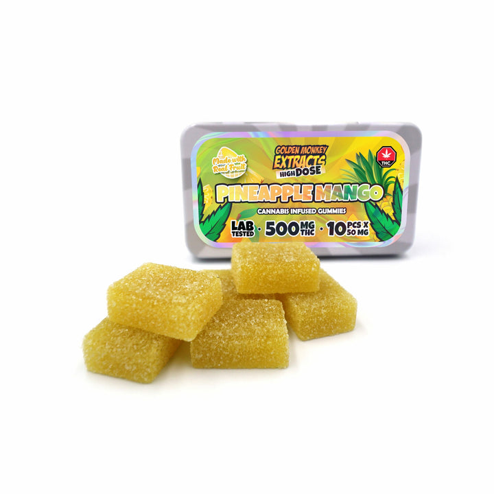 GOMMES À HAUTE DOSE DE THC AUX EXTRAITS DE SINGE DORÉ | 500 MG DE PRODUITS COMESTIBLES 