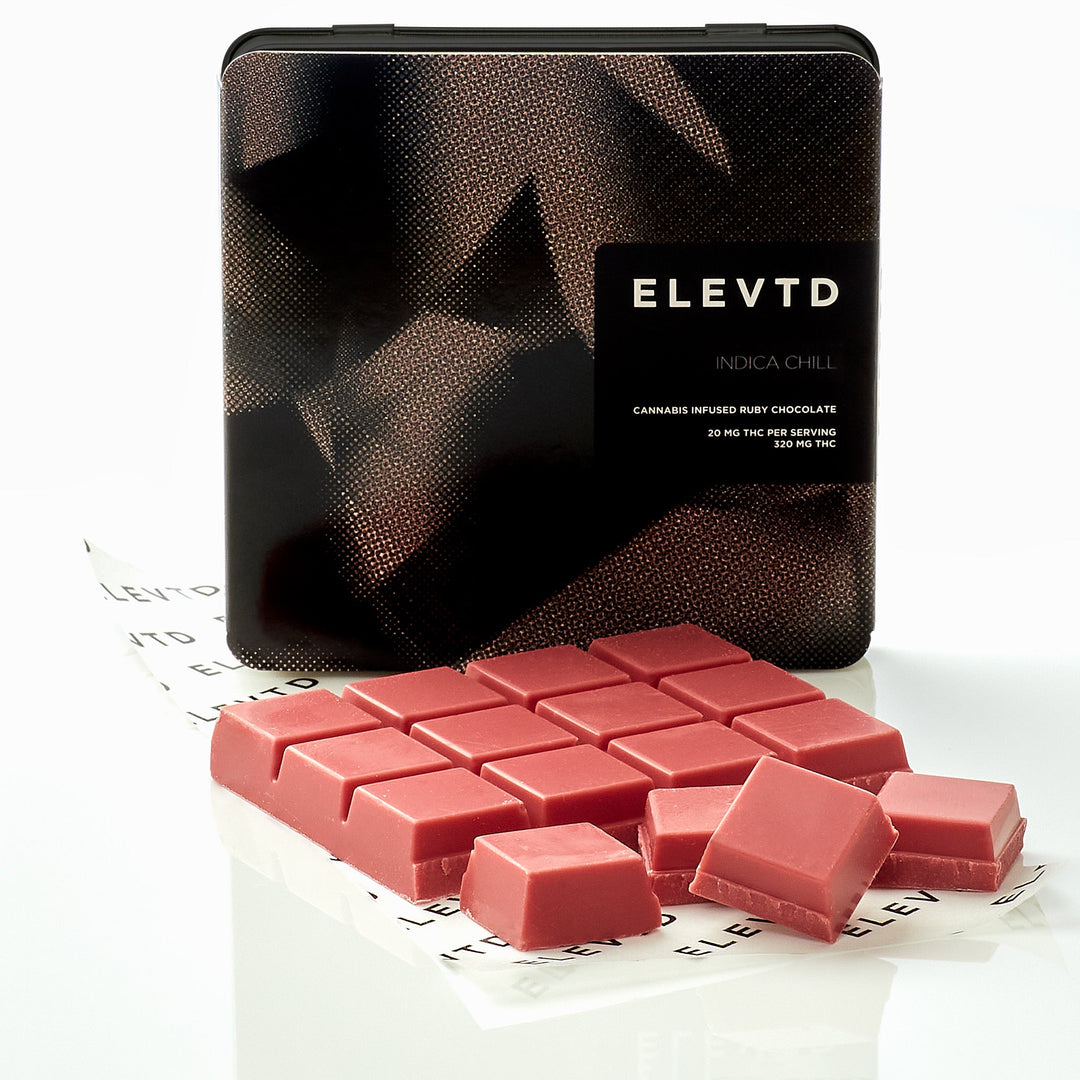 ELEVTD THC INDICA CHILL RUBY CALLEBAUT CHOCOLATE | 320MG EDIBLES