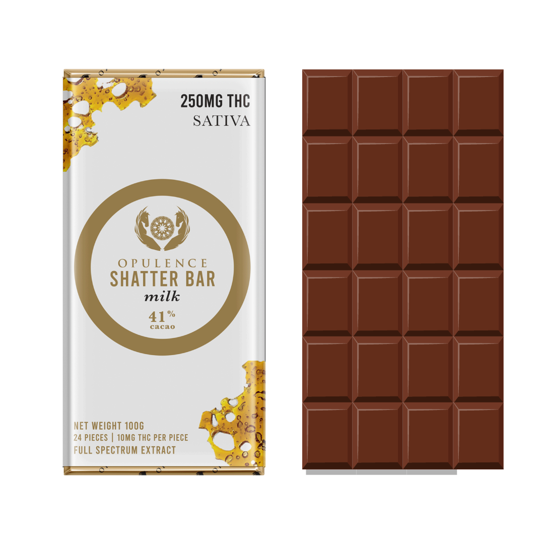 OPULENCE THC CHOCOLATE SHATTER BARS | 250MG EDIBLES