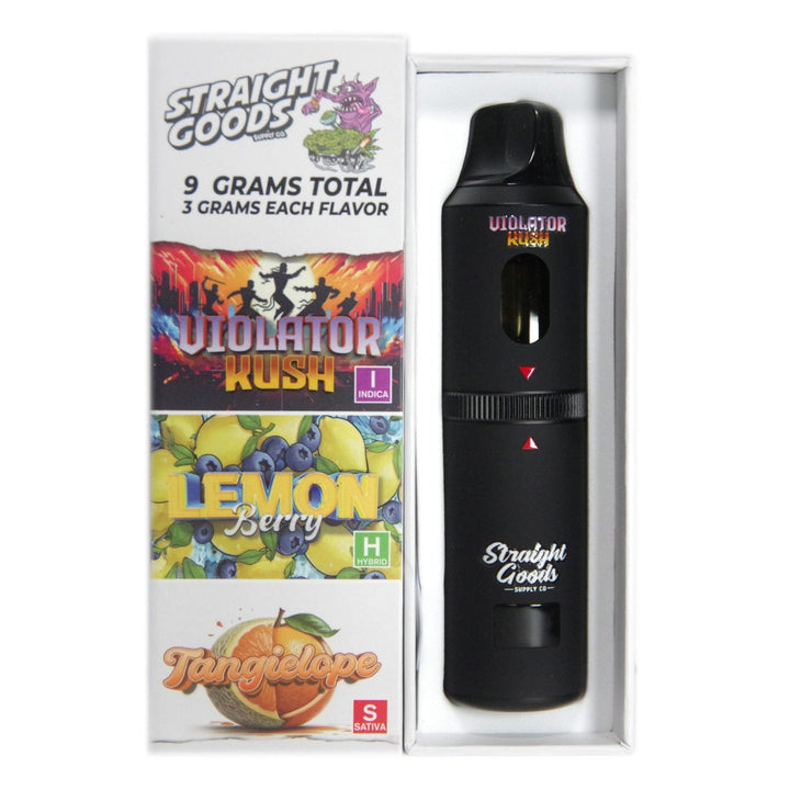 STYLO VAPE JETABLE À TRIPLE CHAMBRE AU THC STRAIGHT GOODS | 9G